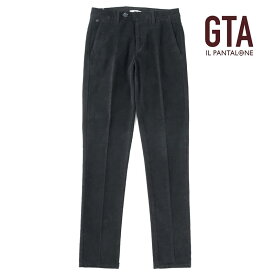 【50%OFF】GTA / ジーティーアー｜製品染めコットンストレッチ細畝コーデュロイノープリーツパンツ(NIKKO)｜（ブラック）｜ 秋冬 ボトムス スラックス コーデュロイパンツ 無地 メンズ イタリア アウトレット