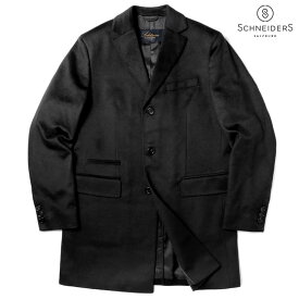 【50%OFF】SCHNEIDERS / シュナイダー｜COLOMBO社製ピュアカシミヤ3Bチェスターコート(KEITH)｜（ブラック）｜ 秋冬 カシミヤコート アウター ビジネス メンズ オーストリア アウトレット