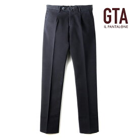 【45%OFF】GTA / ジーティーアー｜ガーメントダイコットンストレッチ1プリーツスリムテーパードパンツ(811/28501)｜（ダークネイビー）｜ 秋冬 コットン チノパンツ ボトムス スラックス スリムテーパードパンツ 製品染め メンズ イタリア アウトレット