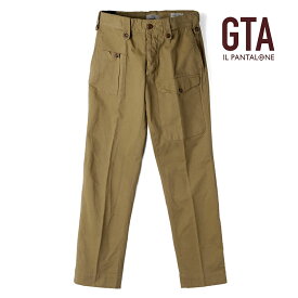 【50%OFF】GTA / ジーティーアー｜製品染めコットンストレッチギャバジンカーゴパンツ(GIACOMO/28405)｜（カーキベージュ）｜ 秋冬 ボトムス ミリタリーパンツ ジャングルトラウザーズ メンズ イタリア アウトレット