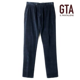 【45%OFF】GTA / ジーティーアー｜製品染めコットンリヨセルストレッチ細畝コーデュロイスリムテーパードパンツ(NIKKO/28510)｜（ネイビー）｜ 秋冬 コーデュロイパンツ ボトムス スラックス メンズ イタリア アウトレット