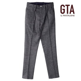 【45%OFF】GTA / ジーティーアー｜コットンウールアクリルフランネルジャージー千鳥格子柄ドローコード付き1プリーツパンツ(HERRICK JOG/27912)｜（チャコールグレー基調）｜ 秋冬 エリック スラックス イージーパンツ ジャージーパンツ メンズ イタリア アウトレット