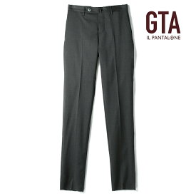 【45%OFF】GTA / ジーティーアー｜ウールツイルノープリーツスリムテーパードパンツ(800G JP/16000)｜（ダークグレー）｜ ボトムス スラックス ビジネス メンズ イタリア アウトレット