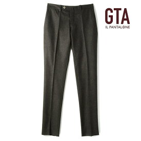 【45%OFF】GTA / ジーティーアー｜ウールフランネルノープリーツスリムテーパードパンツ(800 SL/17255)｜（ダークブラウン）｜ 秋冬 フランネルパンツ ボトムス スラックス メンズ イタリア アウトレット