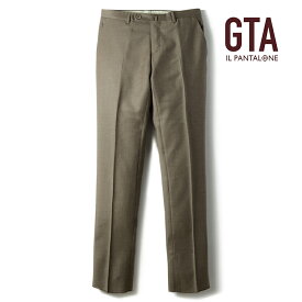 【45%OFF】GTA / ジーティーアー｜ウールサキソニーノープリーツスリムテーパードパンツ(800 SL/17386)｜（ブラウンベージュ）｜ 秋冬 ヴァージンウール ライトフランネルパンツ ボトムス スラックス スリムテーパードパンツ メンズ イタリア アウトレット