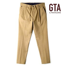 【45%OFF】GTA / ジーティーアーポリエステルレーヨンストレッチフランネルドローコード付き1プリーツパンツ(HERRICK GOLF/90014)（キャメルベージュ）/ 秋冬 エリック ゴルフ スラックス イージーパンツ ジャージーパンツ メンズ イタリア アウトレット