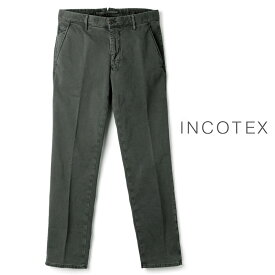 INCOTEX SLACKS / インコテックス スラックス｜製品染め微起毛コットンストレッチジャカードスリムテーパードパンツ(103型/TIGHT FIT)｜（グレー）｜ 秋冬 ボトムス スラックス チノパン コットンパンツ メンズ イタリア アウトレット