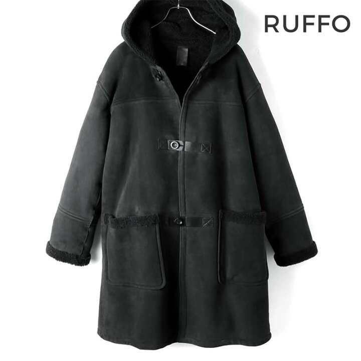 楽天市場】RUFFO / ルッフォ｜ムートンレザーフーデッドコート 