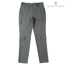 BRUNELLO CUCINELLI / ブルネロクチネリ｜ウールトロピカルアビエイターパンツ｜（グレー）｜ 春夏 カーゴパンツ ミリタリーパンツ ボトムス メンズ イタリア アウトレット