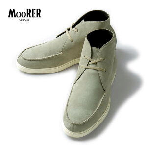 【60%OFF】MOORER / ムーレー|カーフスエードレザーモカシンアンクルブーツ(BRUSCHI-P5)|(SABBIA)| 秋冬 靴 シューズ カーフレザー 牛革 カシミヤ裏地 モカシンシューズ ミドルカットブーツ メ