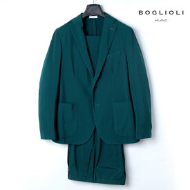 【50%OFF】BOGLIOLI / ボリオリ｜製品染めウールトロピカル2Bスーツ(K.JACKET)｜（ブルーグリーン）｜ 春夏 Kジャケット ケージャケット ガーメントダイ セットアップ メンズ イタリア アウトレット