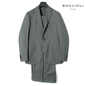 BOGLIOLI / ボリオリウールトロピカルグレンチェック柄3Bスーツ(DOVER)（グレー×ダークネイビー×オリーブ）/ 春夏 ドーヴァー スーツ セットアップ ビジネス メンズ イタリア アウトレット