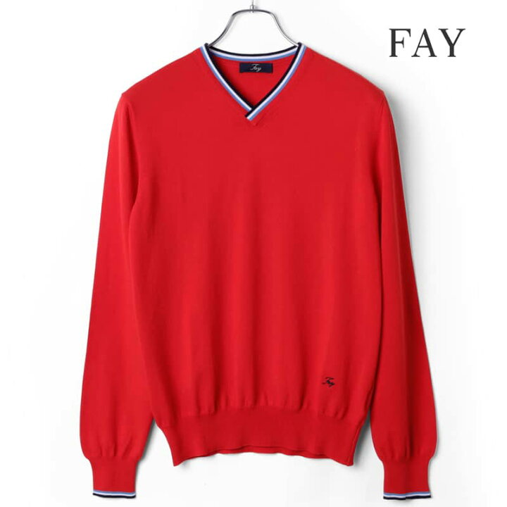 楽天市場】【70%OFF】Fay / フェイ｜コットンハイゲージライン入りV 