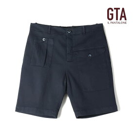 【40%OFF】GTA / ジーティーアー｜ガーメントダイコットンストレッチヘリンボーンミリタリーショーツ(LORENZO SHORT/61459)｜（ネイビー）｜ 春夏 ボトムス ショートパンツ カーゴショーツ メンズ イタリア アウトレット