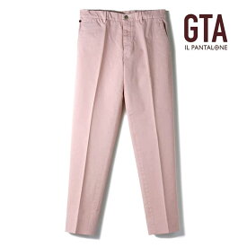 【40%OFF】GTA / ジーティーアー｜ガーメントダイコットンストレッチライトキャバリーツイルノープリーツテーパードドローコードパンツ(DAVIDE/61496)｜（ローズピンク）｜ 春夏 スラックス イージーパンツ コットンギャバジン ダヴィデ メンズ イタリア アウトレット