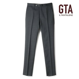 【40%OFF】GTA / ジーティーアー｜サマーウールトロピカルノープリーツスリムテーパードパンツ(800SL/50184)｜（ダークグレー）｜ 春夏 ボトムス スラックス ウールパンツ ビジネス メンズ イタリア アウトレット