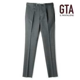 【40%OFF】GTA / ジーティーアーサマーウールトロピカル1プリーツテーパードパンツ (JACOPO JP/50184)（メランジグレー）/ 春夏 ヤコポ ボトムス スラックス プリーツパンツ ビジネス メンズ イタリア アウトレット