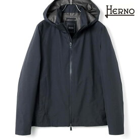 HERNO / ヘルノ｜GORE-TEX PACLITEフーデッドブルゾン(GI00103UL/Laminar)｜（ネイビー）｜ 春夏 ラミナー ボンバージャケット ジップブルゾン スプリングアウター ゴアテックス メンズ イタリア アウトレット