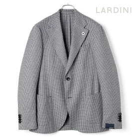 LARDINI / ラルディーニ｜ウールシルクサマーツイード千鳥格子柄2Bジャケット(SPECIAL L)｜（ライトグレー×ブルー×ブラック）｜ ラルディーニ 春夏 テーラードジャケット ブレザー チェックジャケット ビジネス メンズ イタリア アウトレット