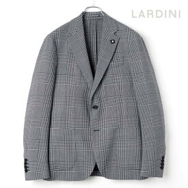 LARDINI / ラルディーニ｜ウールポリエステルコットンストレッチライトツイードチェック柄2Bジャケット(ADVANCE)｜（ダークネイビー×ホワイト）｜ ラルディーニ 春夏 アドヴァンス テーラードジャケット ブレザー ビジネス メンズ イタリア アウトレット