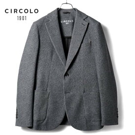 【40%OFF】CIRCOLO1901 / チルコロ1901｜グレンチェック柄コットンストレッチフランネルジャージー2Bジャケット(CN4507)｜（グレー基調）｜ 秋冬 テーラードジャケット イージージャケット アンコンジャケット メンズ アウトレット