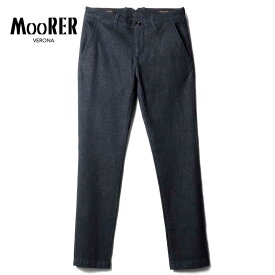 【50%OFF】MOORER / ムーレー｜ウォッシュドコットンカシミヤストレッチスリムテーパードデニムパンツ(LEVANZO-945)｜（ディープインディゴ）｜ ジーパン ジーンズ デニムスラックス デニスラ メンズ イタリア アウトレット