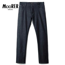 【50%OFF】MOORER / ムーレー｜ウォッシュドコットンカシミヤストレッチスリムテーパードデニムパンツ(PAVEL-945)｜（ディープインディゴ）｜ ボトムス ジーパン ジーンズ デニムパンツ カシミア メンズ イタリア アウトレット