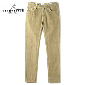 【60%OFF】 tramarossa / トラマロッサ｜コットンストレッチコーデュロイ5ポケットスリムテーパードパンツ(LEONARDO BUTTONS)｜（ベージュ）｜ 秋冬 ボトムス 5ポケットパンツ コーデュロイパンツ レオナルドボタン メンズ イタリア アウトレット