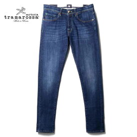 【40%OFF】tramarossa / トラマロッサ｜ウォッシュドコットンストレッチスリムテーパードデニムパンツ(1980T)｜（ウォッシュドインディゴブルー）｜ ジーンズ ジーパン 5ポケットパンツ メンズ イタリア アウトレット