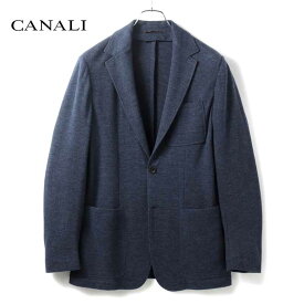【50%OFF】CANALI / カナーリ｜コットンウールポリエステルジャージー2Bジャケット(JJ02855/J0146A)｜（メランジブルー）｜ ジャージージャケット アンコンジャケット テーラードジャケット メンズ イタリア アウトレット