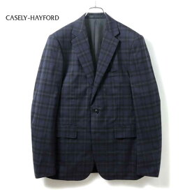 Casely-Hayford / ケイスリーヘイフォード｜チェック柄ウールストレッチライトフランネル2Bジャケット(30810001)｜（ネイビーブルー基調）｜ 秋冬 テーラードジャケット ウール BLUENOTE 日本製 メンズ アウトレット