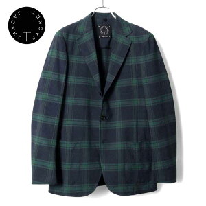 �y50%OFF�zT-JACKET / �e�B�[�W���P�b�g�b�u���b�N�E�H�b�`�`�F�b�N���R�b�g���X�g���b�`�V�A�T�b�J�[3B�W���P�b�g(51G522J1)�b�i�l�C�r�[×�O���[���j�b �t�� T-�W���P�b�g TONELLO �g�l�b�� �A���R