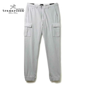 【40%OFF】tramarossa / トラマロッサ｜スーパーストレッチコットンスウェットジャージースリムテーパードカーゴパンツ(CARTER)｜（ライトグレー）｜ スウェットパンツ ジョガーパンツ イージーパンツ スラックス メンズ イタリア アウトレット