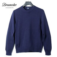 Drumohr / ドルモア｜8Gコットンミドルゲージクルーネックニット(D8Z103)｜（ネイビーブルー）｜ 春夏 セ…