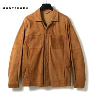 【50%OFF】 MONTEDORO / モンテドーロ｜ラムスエードレザーオーバーシャツジャケット(6P0025/MP027)｜（…