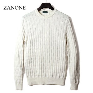�y40%OFF�z ZANONE / �U�m�[�l�b�o�X�P�b�g�҂݃R�b�g���~�h���Q�[�W�N���[�l�b�N�j�b�g(811258 ZM361)�b�i�I�t�z���C�g�j�b �t�� �Z�[�^�[ �����j�b�g �C���g���`���[�g�j�b�g �N���[�l�b�N�j�b