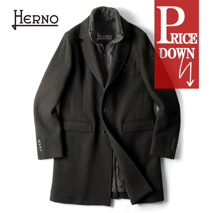 楽天市場】HERNO / ヘルノ｜ウールナイロンストレッチツイード中綿入り  