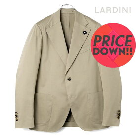 LARDINI / ラルディーニ｜コットンストレッチサテン2Bジャケット(SPECIAL L)｜（ベージュ）｜ 春夏 コットンジャケット サマージャケット ビジネス メンズ イタリア アウトレット