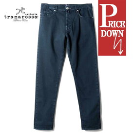 【60%OFF】tramarossa / トラマロッサ｜ガーメントダイコットンストレッチギャバジン5ポケットテーパードパンツ(BRANDO)｜（ネイビー）｜ 秋冬 ボトムス 5ポケットパンツ チノパンツ 製品染め ブランド メンズ イタリア アウトレット