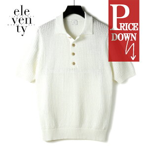 �y45%OFF�z eleventy / �C���u���e�B�b�����R�b�g�����b�V���j�b�g�|���V���c(K76POLK18)�b�i�I�t�z���C�g�j�b �t�� eleventy PLATINUM �����|���V���c �T�}�[�j�b�g �Z�[�^�[ �����Y �C�^���A �A�E�g��