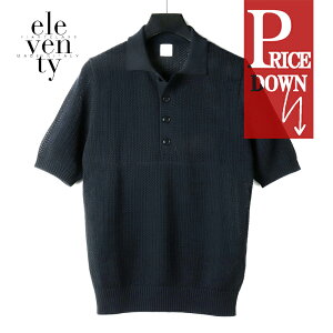 �y45%OFF�z eleventy / �C���u���e�B�b�����R�b�g�����b�V���j�b�g�|���V���c(K76POLK18)�b�i�l�C�r�[�j�b �t�� eleventy PLATINUM �����|���V���c �T�}�[�j�b�g �Z�[�^�[ �����Y �C�^���A �A�E�g���b�g