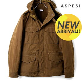 【30%OFF】ASPESI / アスペジ｜ワッシャーナイロンM-65ジャケット(MINIFIELD VENT)｜（ブラウン）｜/ 3シーズン M65ジャケット アウター ミリタリージャケット メンズ イタリア アウトレット