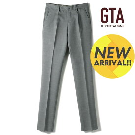 【40%OFF】GTA / ジーティーアーウールメランジトロピカル1プリーツスリムテーパードパンツ(811/50309)（メランジグレー）/ 春夏 ボトムス スラックス ヴァージンウール プリーツパンツ メンズ イタリア アウトレット