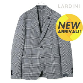 LARDINI / ラルディーニ｜ウールポリエステルコットンストレッチライトツイードチェック柄3Bジャケット(ADVANCE)｜（ダークネイビー×ホワイト）｜ 春夏 アドヴァンス テーラードジャケット ブレザー ビジネス メンズ イタリア アウトレット