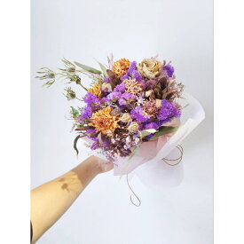 【Dryflower】お任せブーケ/艶やかな紫ベース
