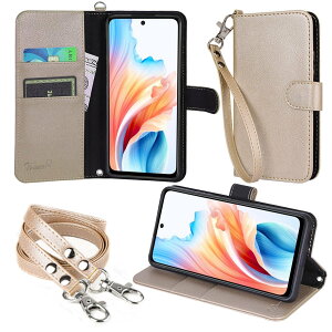 【クーポンご利用で10%OFF! 10/27 9:59まで】wisers OPPO A79 5G 対応 手帳型スマホケース 牛革調PUレザー (カードホルダー/スタンド機能付き) ストラップ 2種付き ( ハンドストラップ / ネックストラ
