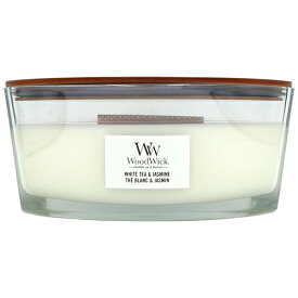 【最大P2倍・最大1000円offクーポン】ウッドウィック WoodWick ハースウィック (L) ホワイトティー＆ジャスミン アロマキャンドル【当日発送_お休み中】
