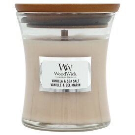 【18日P2倍・最大1000円offクーポン】ウッドウィック WoodWick ジャー (S) バニラ&シーソルト アロマキャンドル【当日発送_14時まで】