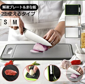 ＼全品10%OFFクーポン SS限定／急速解凍プレート まな板 家事ヤロウ カッティングボード 両面利用可能 解凍皿 多機能 抗菌 耐熱 軽量 食品解凍 肉 刺身 家庭用 全3色 耐寒 自然解凍 急速 解凍 冷凍食品対応 最新モデル 鮮度維持 粗熱取