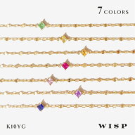 ブレスレット カラーストーン K10 10金 ルビー サファイア エメラルド ゴールド 地金 WISP ウィスプ ジュ…